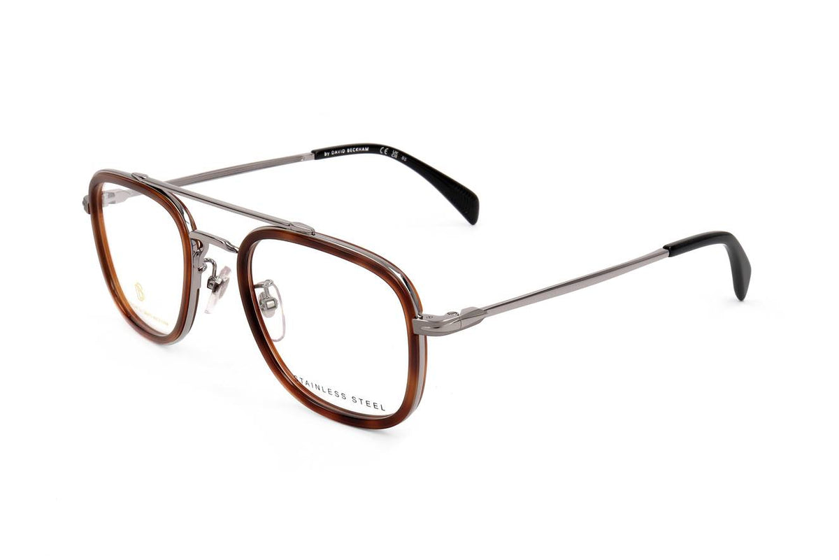 David Beckham Ruthenium Havana Eyeglasses – Model DB 7012 31Z